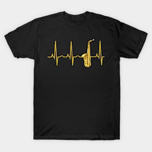 Saxophone Player Sax Heartbeat T-Shirt